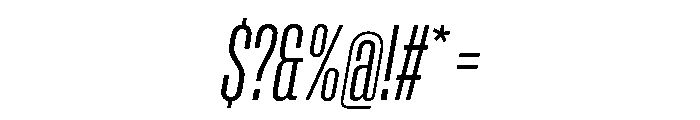 Rooftop UltraCondensedLightItalic Font OTHER CHARS
