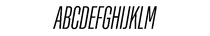 Rooftop UltraCondensedLightItalic Font UPPERCASE