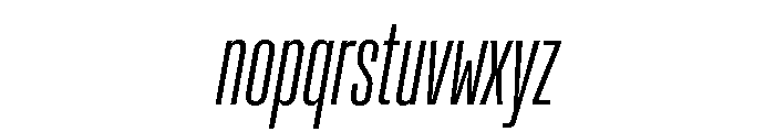 Rooftop UltraCondensedLightItalic Font LOWERCASE