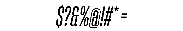 Rooftop UltraCondensedRegularItalic Font OTHER CHARS