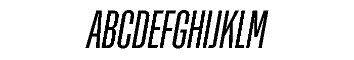 Rooftop UltraCondensedRegularItalic Font UPPERCASE