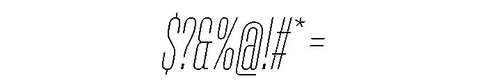 Rooftop UltraCondensedThinItalic Font OTHER CHARS