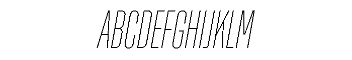 Rooftop UltraCondensedThinItalic Font UPPERCASE