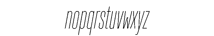 Rooftop UltraCondensedThinItalic Font LOWERCASE