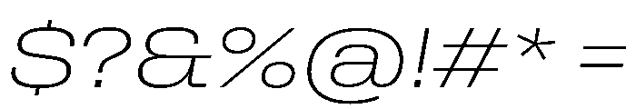 Rooftop WideExtralightItalic Font OTHER CHARS
