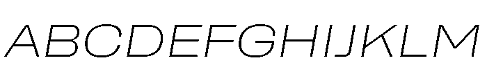 Rooftop WideExtralightItalic Font UPPERCASE