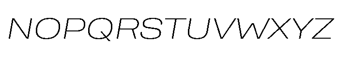 Rooftop WideExtralightItalic Font UPPERCASE