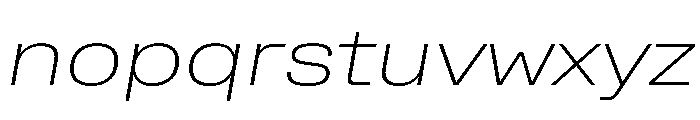 Rooftop WideExtralightItalic Font LOWERCASE