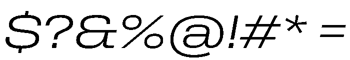 Rooftop WideLightItalic Font OTHER CHARS