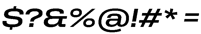 Rooftop WideMediumItalic Font OTHER CHARS