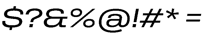 Rooftop WideRegularItalic Font OTHER CHARS