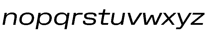 Rooftop WideRegularItalic Font LOWERCASE