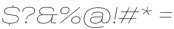 Rooftop WideThinItalic Font OTHER CHARS