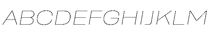 Rooftop WideThinItalic Font UPPERCASE