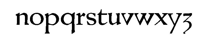 Rot ProtoRoman102R Font LOWERCASE