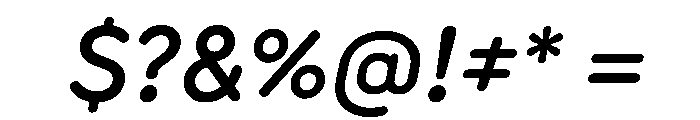 Rouna MediumItalic Font OTHER CHARS