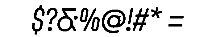 RoundCondensed LightItalic Font OTHER CHARS