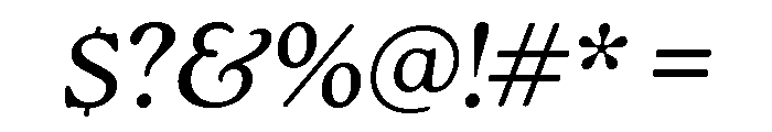 Roca Light Italic Font OTHER CHARS