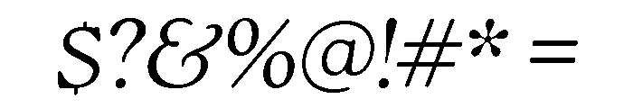 Roca Thin Italic Font OTHER CHARS