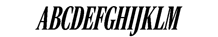 Rocky Compressed Medium Italic Font UPPERCASE