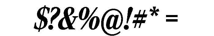 Rocky Extra Condensed Black Italic Font OTHER CHARS