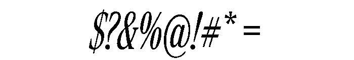 Rocky Extra Condensed Light Italic Font OTHER CHARS
