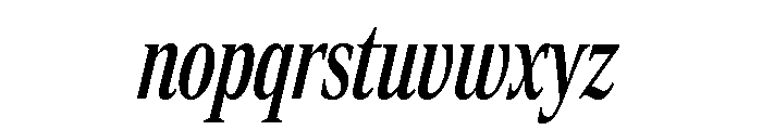 Rocky Extra Condensed Regular Italic Font LOWERCASE