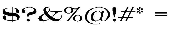 Roman Extended Lightface Font OTHER CHARS