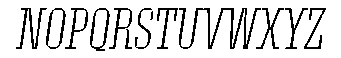 Roster Compressed Extra Light Italic Font UPPERCASE