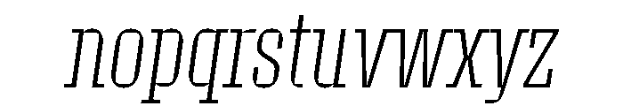 Roster Compressed Extra Light Italic Font LOWERCASE