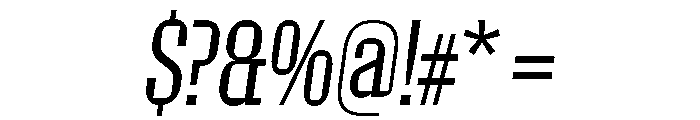 Roster Compressed Light Italic Font OTHER CHARS