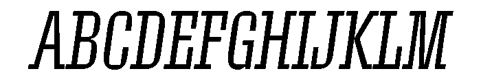 Roster Compressed Light Italic Font UPPERCASE