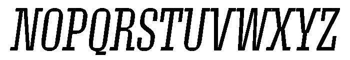 Roster Compressed Light Italic Font UPPERCASE