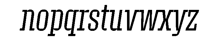 Roster Compressed Light Italic Font LOWERCASE