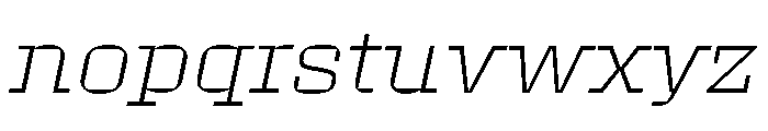 Roster Expanded Extra Light Italic Font LOWERCASE