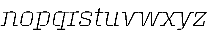 Roster Extra Light Italic Font LOWERCASE