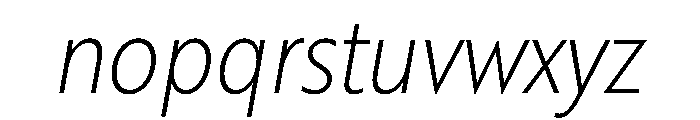 RSTBrother CndThinItalic Instance Font LOWERCASE