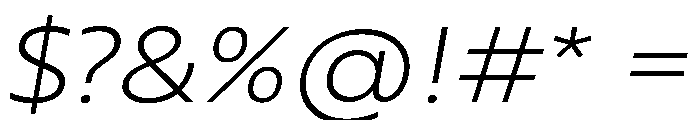 RSTBrother ExpExtraLightItalic Instance Font OTHER CHARS
