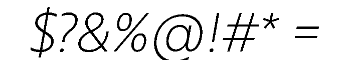 RSTBrother ThinItalic Instance Font OTHER CHARS