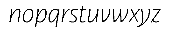 RSTLibertad ThinItalic Instance Font LOWERCASE