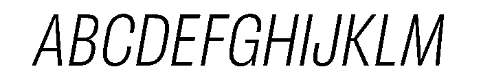 RSTReactor CndExtraLightItalic Instance Font UPPERCASE