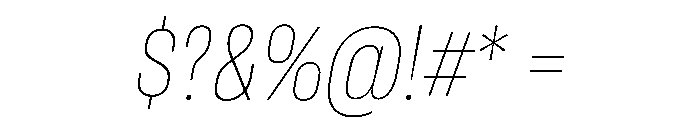 RSTReactor CndHairlineItalic Instance Font OTHER CHARS