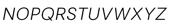 RSTReactor ExtraLightItalic Instance Font UPPERCASE