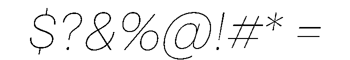 RSTReactor HairlineItalic Instance Font OTHER CHARS