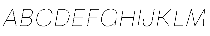 RSTReactor HairlineItalic Instance Font UPPERCASE