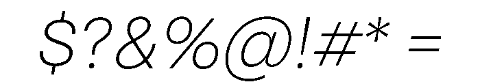 RSTReactor ThinItalic Instance Font OTHER CHARS