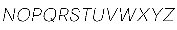 RSTReactor ThinItalic Instance Font UPPERCASE