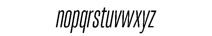 RSTReactor XCndExtraLightItalic Instance Font LOWERCASE