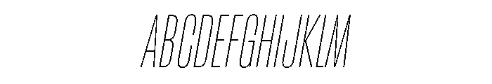 RSTReactor XCndHairlineItalic Instance Font UPPERCASE