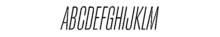 RSTReactor XCndThinItalic Instance Font UPPERCASE